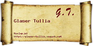 Glaser Tullia névjegykártya